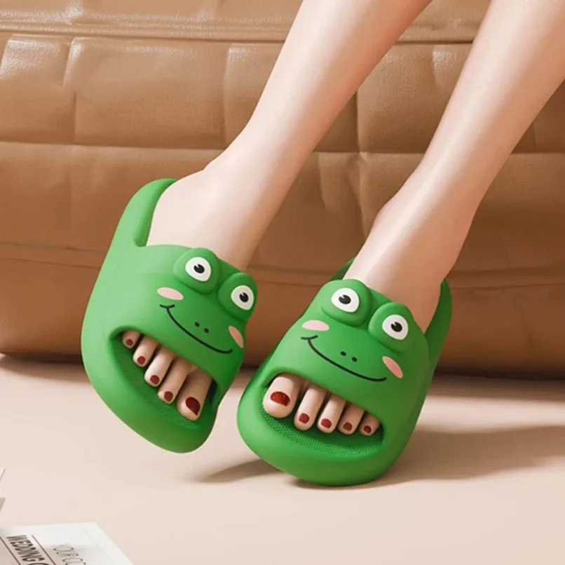 Домашние тапочки Frog Cloud, женские сандалии, шлепанцы, сандалии на мягкой подошве, пляжная нескользящая домашняя обувь на платформе, странные женские шлепанцы для мужчин
Домашние тапочки Frog Cloud, женские сандалии, шлепанцы, сандалии на мягкой подошве, пляжная нескользящая домашняя обувь на платформе, странные женские шлепанцы для мужчин