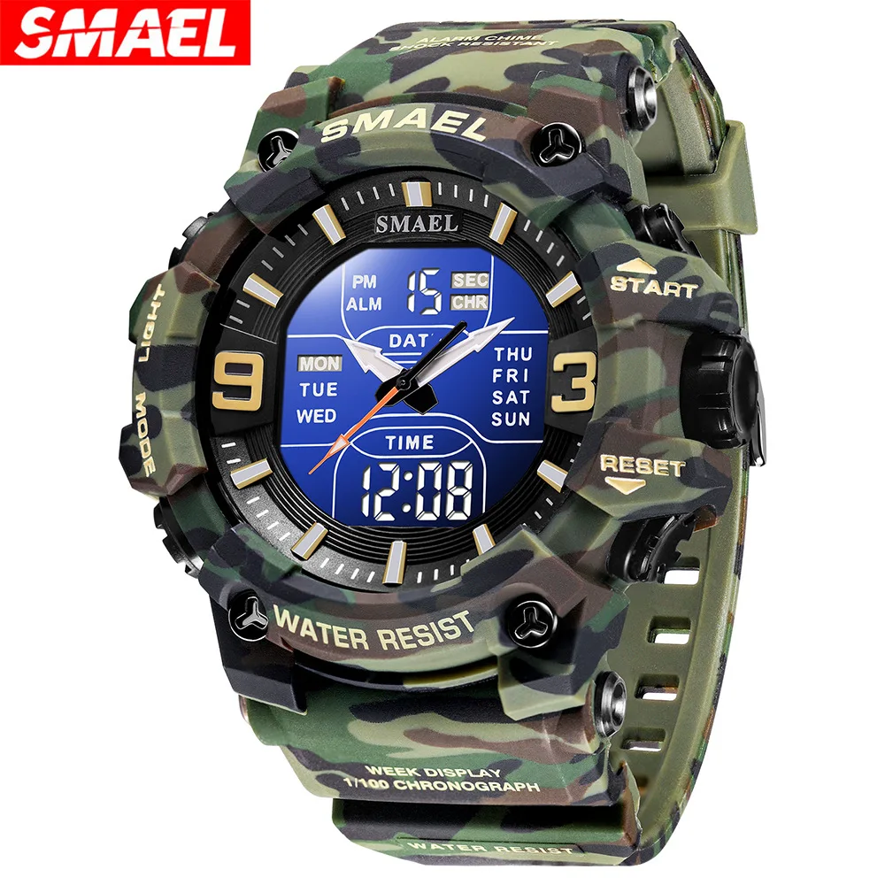 Smael outdoor waterproof digital watch - camouflage sports luminous tactical men's hiking military watch
Smael outdoor waterproof digital watch - camouflage sports luminous tactical men's hiking military watch