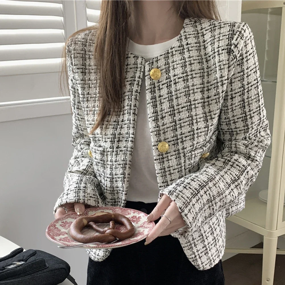 O Neck Long Sleeve High Grade Tailored Coat Single-breasted Small Fragrance Chaquetas Y2k Autumn Winter Age Reducing Jacket
O Neck Long Sleeve High Grade Tailored Coat Single-breasted Small Fragrance Chaquetas Y2k Autumn Winter Age Reducing Jacket