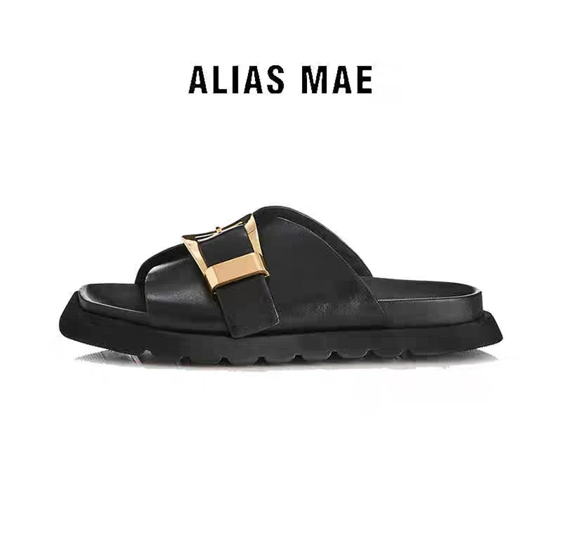 ALAIS MAE Slippers Women's Flat Shoes Fashion Simple Metal Buckle Decoration Elegant Luxury Genuine Leather Handmade Summer
ALAIS MAE Slippers Women's Flat Shoes Fashion Simple Metal Buckle Decoration Elegant Luxury Genuine Leather Handmade Summer