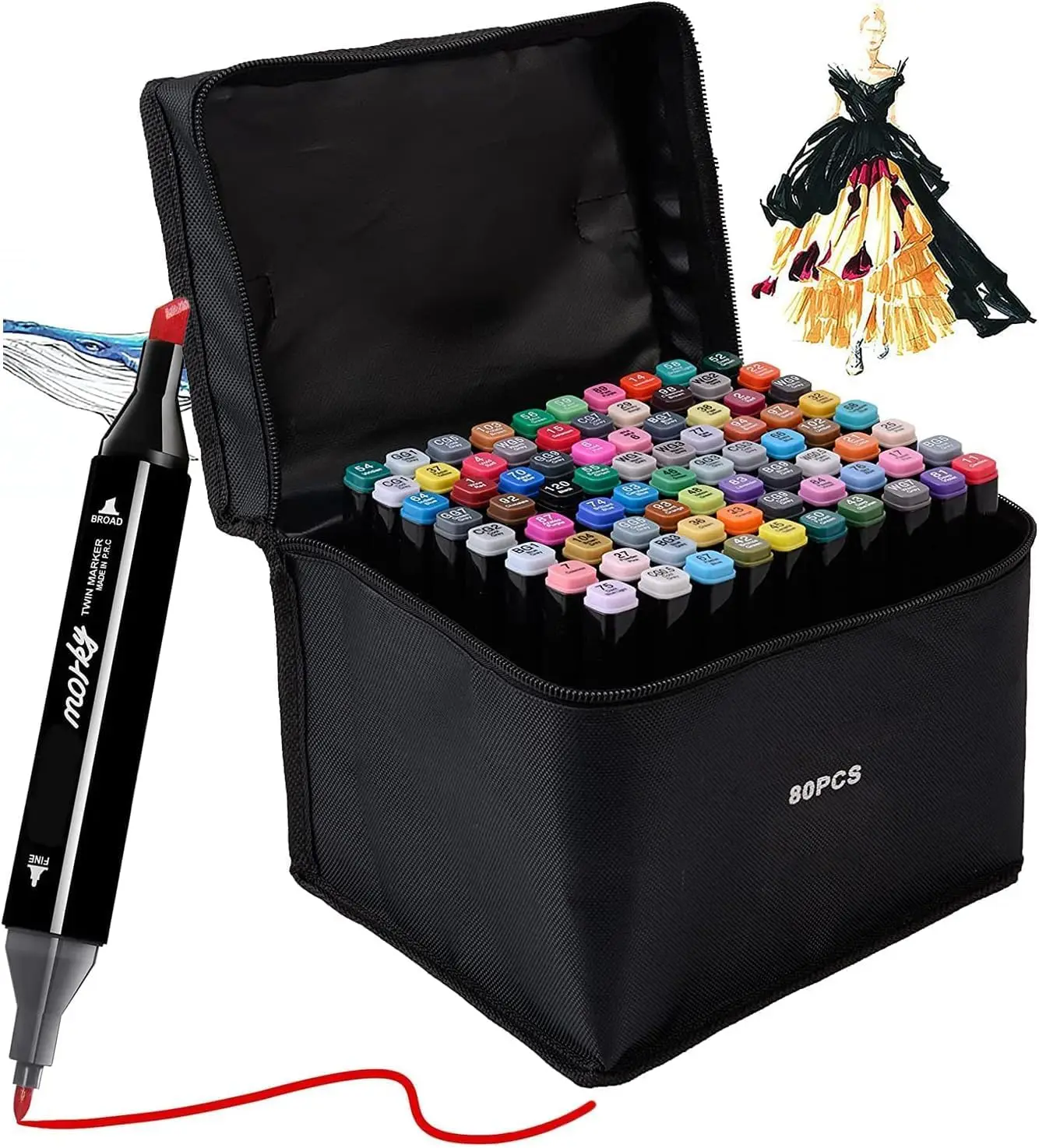Набор из 80 двусторонних спиртовых маркеров для рисования, скетчинга и раскрашивания - профессиональные художественные ручки для всех возрастов
Набор из 80 двусторонних спиртовых маркеров для рисования, скетчинга и раскрашивания - профессиональные художественные ручки для всех возрастов