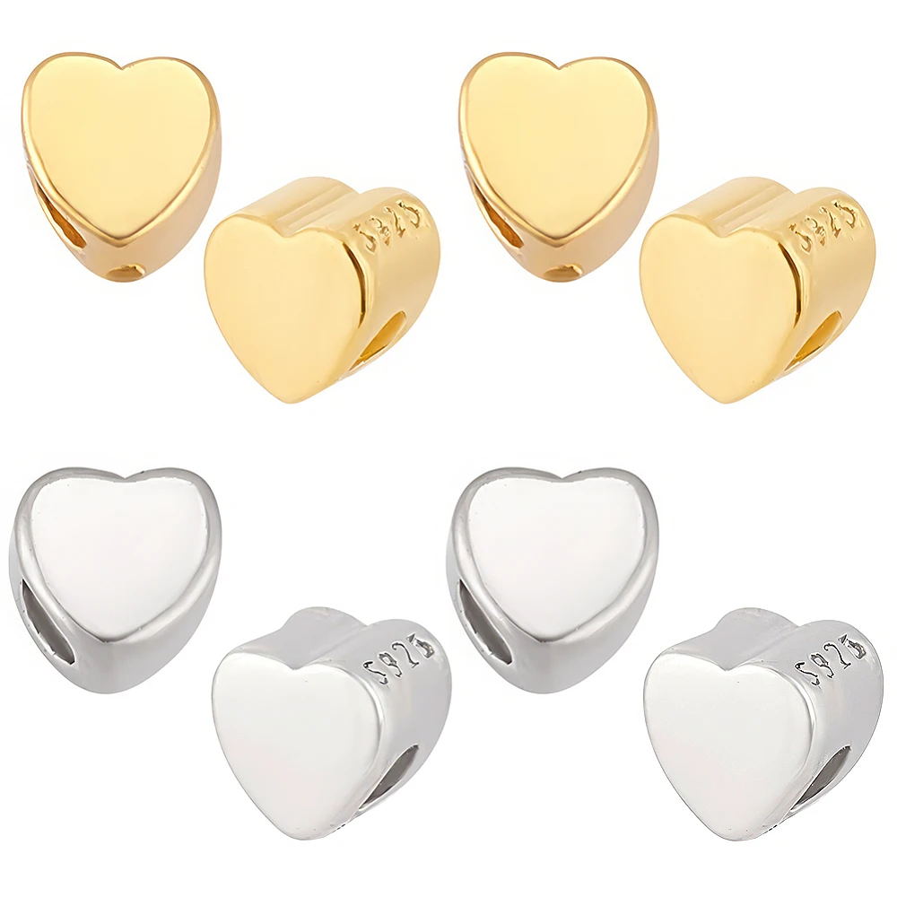 8Pcs 2 Colors 925 Sterling Silver Beads Heart with S925 Stamp Real Gold Plated & Real Platinum Plated 3.3x3.1x2.5mm Hole
8Pcs 2 Colors 925 Sterling Silver Beads Heart with S925 Stamp Real Gold Plated & Real Platinum Plated 3.3x3.1x2.5mm Hole