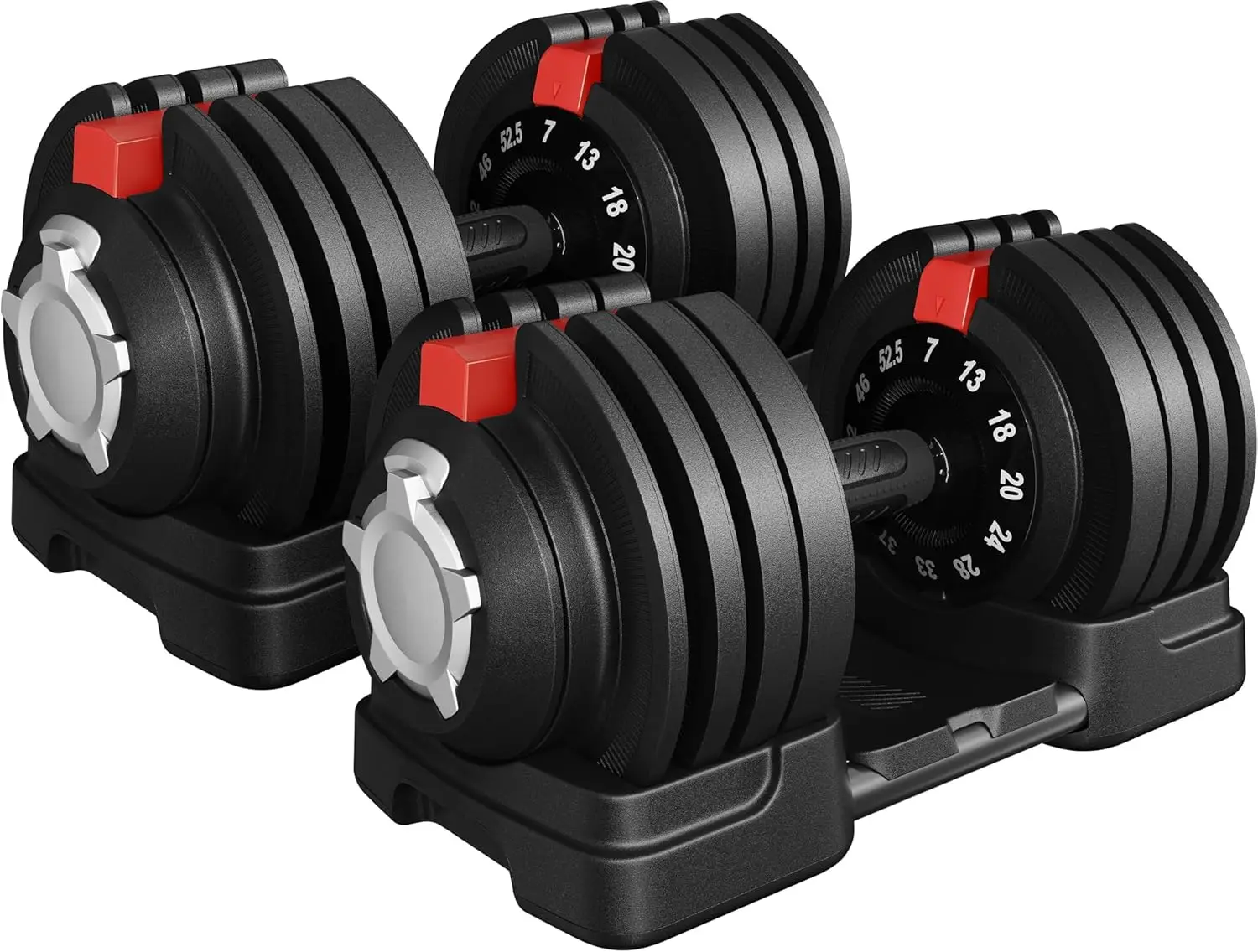 Adjustable Dumbbell Set 28 40 52.5 LBS Adjustable Dumbbells Fast Adjust Dumbbell Weight Set with Anti Slip Handle and Tray for
Adjustable Dumbbell Set 28 40 52.5 LBS Adjustable Dumbbells Fast Adjust Dumbbell Weight Set with Anti Slip Handle and Tray for
