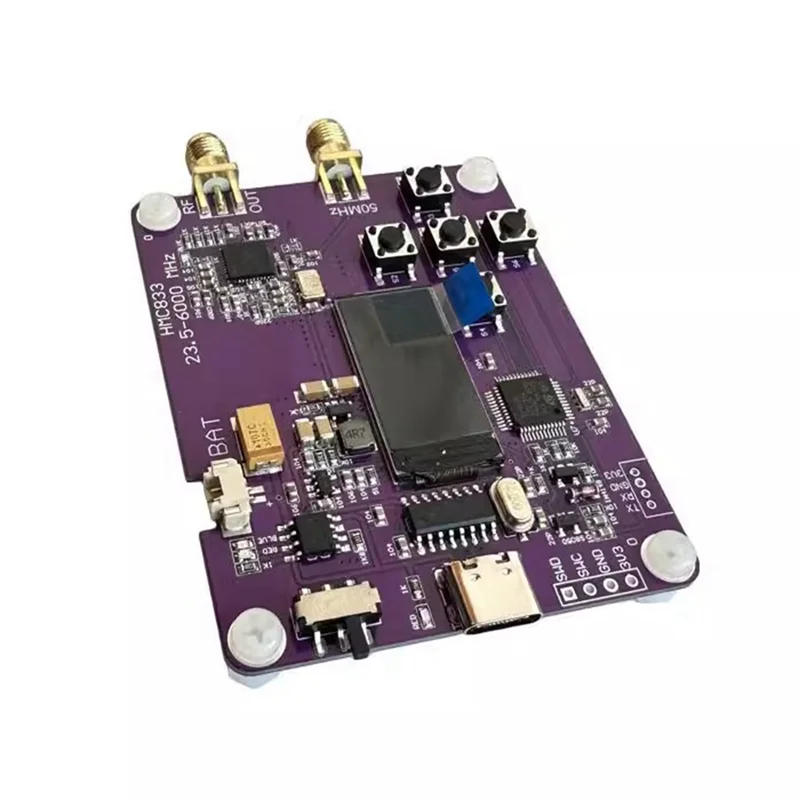 HMC833 Oled 6Ghz Signal Source 23.5-6000MHZ Display RF Signal Source Transmitter, Power Regulation 
HMC833 Oled 6Ghz Signal Source 23.5-6000MHZ Display RF Signal Source Transmitter, Power Regulation