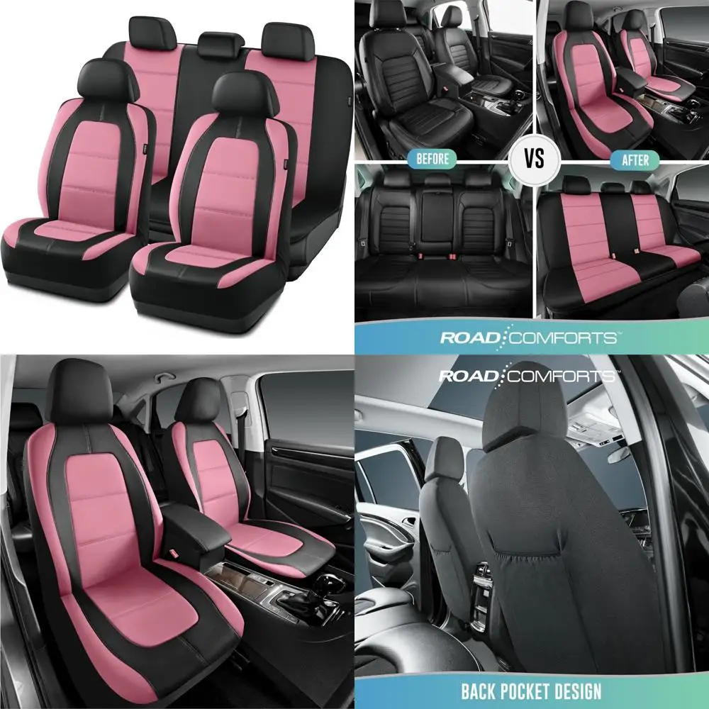 Road Comforts Car Seat Cover, Leather Car Seat Cover Full Set, Automotive Seat Covers, Airbag Compatible Universal Fit for Most
Road Comforts Car Seat Cover, Leather Car Seat Cover Full Set, Automotive Seat Covers, Airbag Compatible Universal Fit for Most