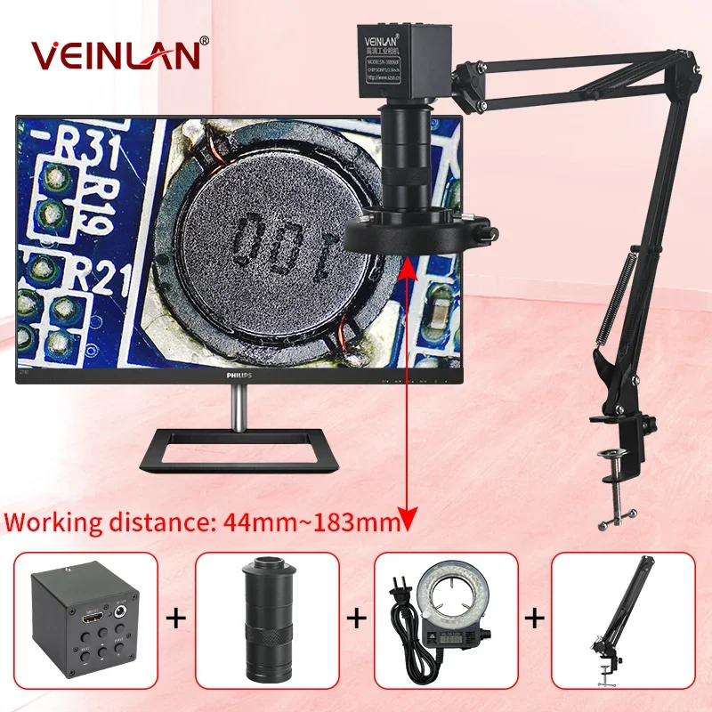 Video Welded Microscope1-150X Zoom 200W Pixel High-Definition Lens Vga HDMI Compatible Industrial Camera for Printing Inspection
Video Welded Microscope1-150X Zoom 200W Pixel High-Definition Lens Vga HDMI Compatible Industrial Camera for Printing Inspection