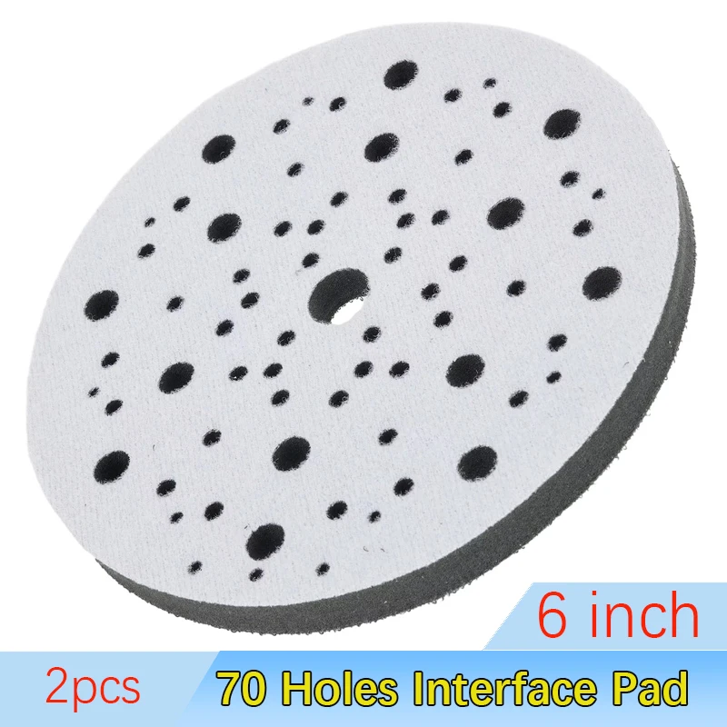 2Pcs 70 Holes Soft Sponge Interface Pad 6 Inch 150mm Sanding Pads Backing Disc Hook & Loop Sanding Discs For Polisher
2Pcs 70 Holes Soft Sponge Interface Pad 6 Inch 150mm Sanding Pads Backing Disc Hook & Loop Sanding Discs For Polisher