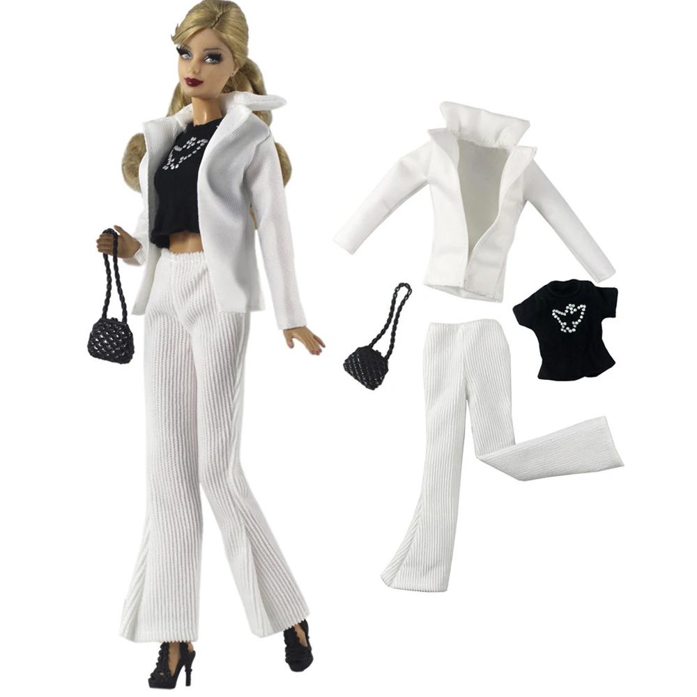 NK 1 Set Fashion White Coat+ Trouseres +Black Shirt+Bag Winter Outfit For Dolls Clothes Doll Accessories Baby Dress Up Toys
NK 1 Set Fashion White Coat+ Trouseres +Black Shirt+Bag Winter Outfit For Dolls Clothes Doll Accessories Baby Dress Up Toys