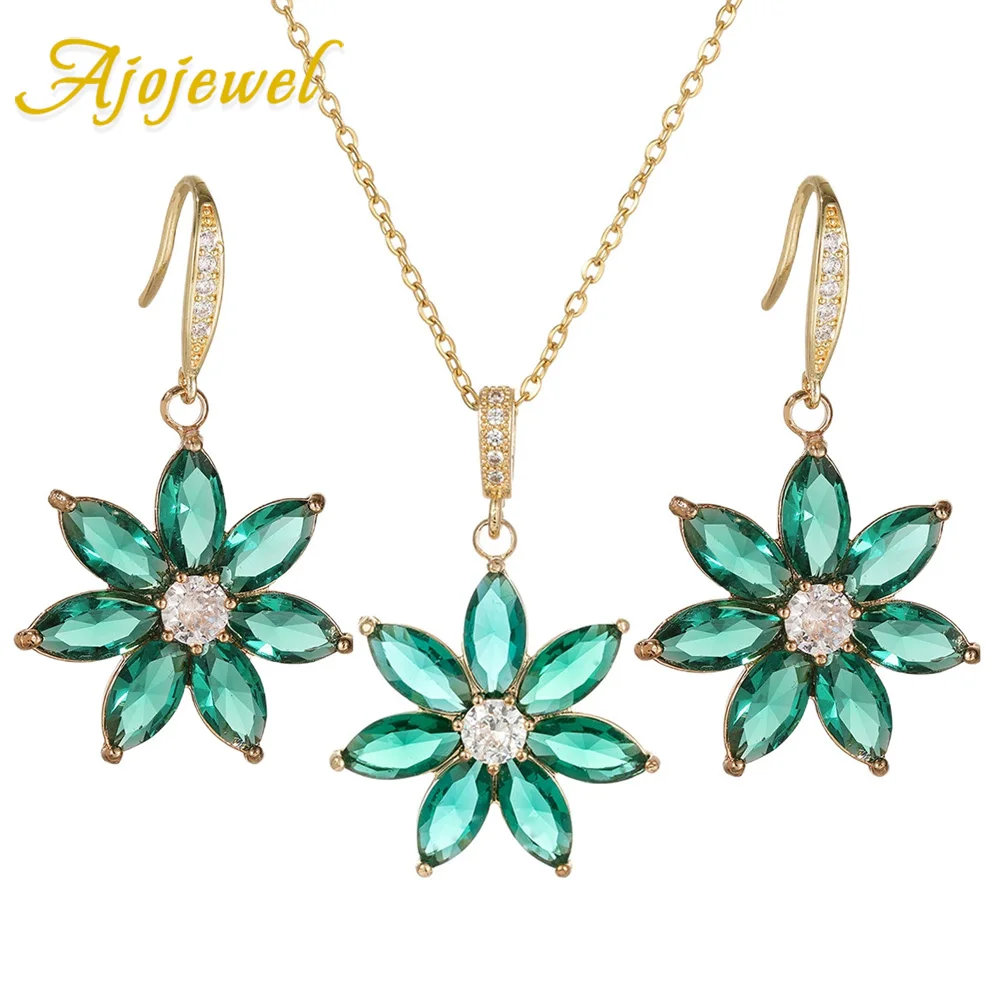 Ajojewel Green Crystal Zircon Flower Stainless Steel Necklace And Earrings Set Jewelry For Women Suit For Party
Ajojewel Green Crystal Zircon Flower Stainless Steel Necklace And Earrings Set Jewelry For Women Suit For Party