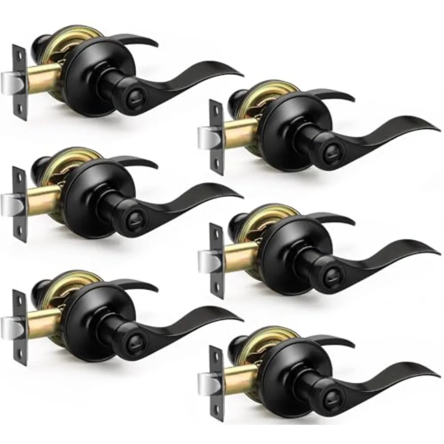 Door Handles Privacy Door Levers, Heavy Duty Wave Style Bed/Bath Door Locks Interior Door Knobs, Reversible Levers for Right/Le
Door Handles Privacy Door Levers, Heavy Duty Wave Style Bed/Bath Door Locks Interior Door Knobs, Reversible Levers for Right/Le