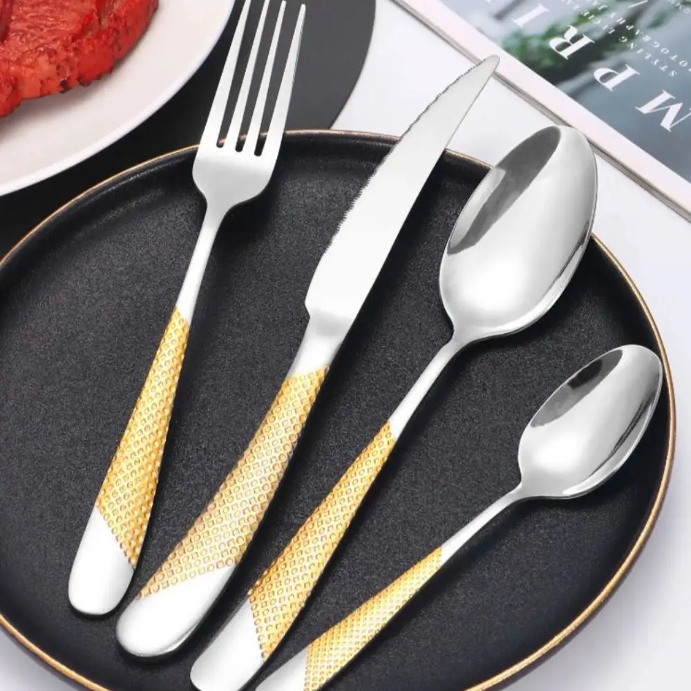 24pcs Mirror Polished Steak Cutlery Set Stainless Steel Thickened Flatware Set Non-slip Handle Dessert Fork Spoon Set Parties
24pcs Mirror Polished Steak Cutlery Set Stainless Steel Thickened Flatware Set Non-slip Handle Dessert Fork Spoon Set Parties