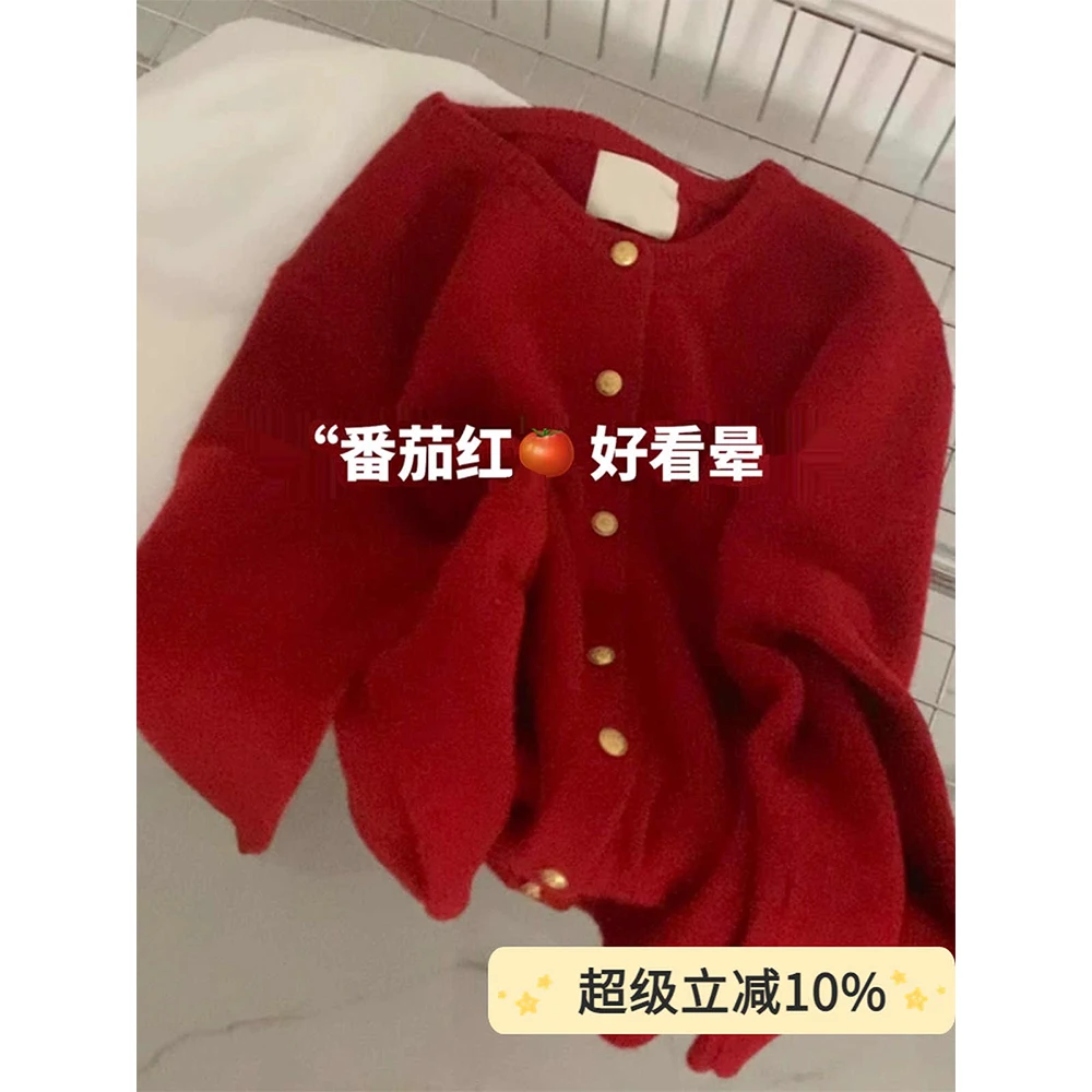 Women Christmas Red Cardigan Sweater Vintage 2000s Y2k O-Neck Knitwear Top Long Sleeves Cashmere Sweater Autumn Fashion Clothes
Women Christmas Red Cardigan Sweater Vintage 2000s Y2k O-Neck Knitwear Top Long Sleeves Cashmere Sweater Autumn Fashion Clothes