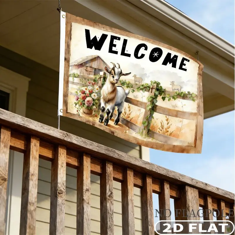 1pc Single Side 2D FLAT Printing Welcome Farm Goat Scene Flag Banner, Durable Polyester, Suitable for Outdoor Decor
1pc Single Side 2D FLAT Printing Welcome Farm Goat Scene Flag Banner, Durable Polyester, Suitable for Outdoor Decor