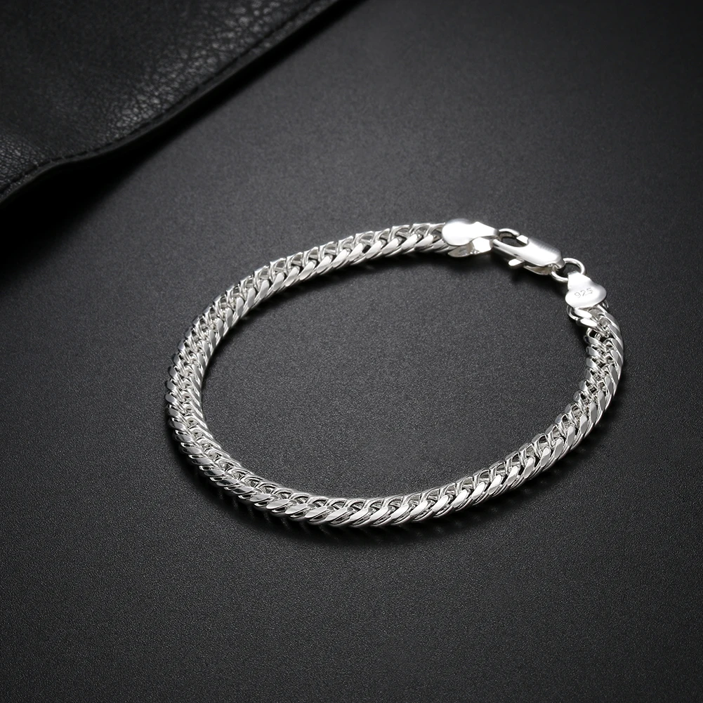 Wholesale Noble 925 Sterling Silver Charms 6MM Geometry Chain Bracelets for Women Men Fashion Wedding Party Jewelry
Wholesale Noble 925 Sterling Silver Charms 6MM Geometry Chain Bracelets for Women Men Fashion Wedding Party Jewelry
