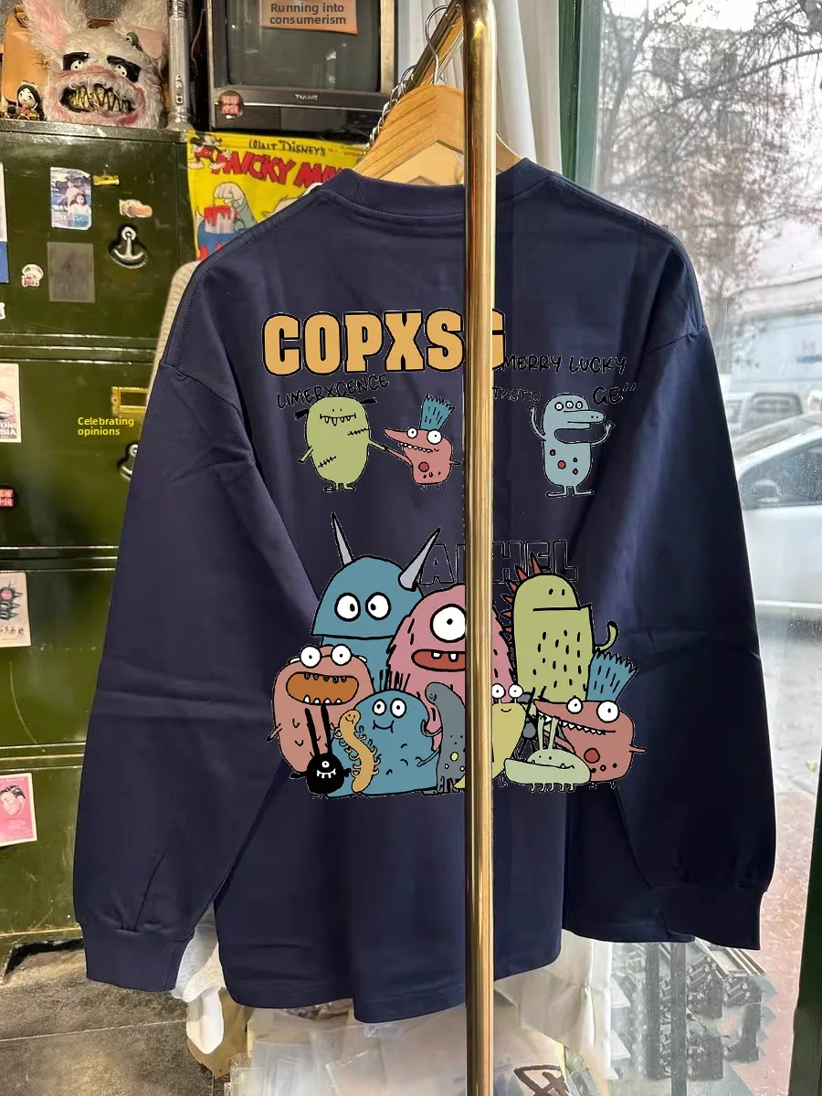 Outlet Brand Pure Cotton Long Sve Casual Loose T-irt for Men And Women Autumn New Sle Printed round Ne Top
Outlet Brand Pure Cotton Long Sve Casual Loose T-irt for Men And Women Autumn New Sle Printed round Ne Top