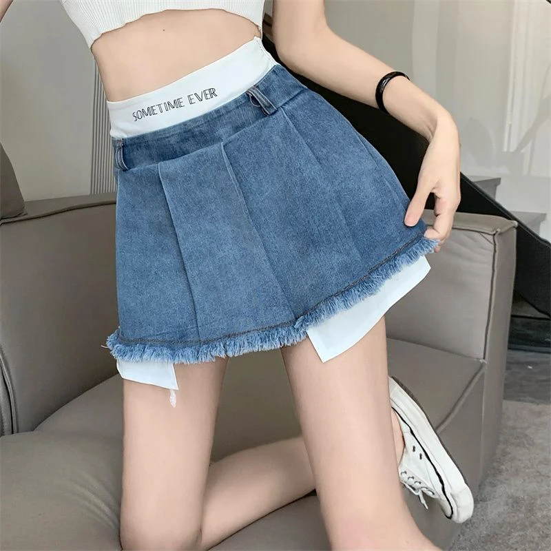 MEXZT Y2K Denim Mini Skirt Women Streetwear Patchwork Pleated Jeans Skirts Summer Harajuku Korean High Waist Casual Skirt New
MEXZT Y2K Denim Mini Skirt Women Streetwear Patchwork Pleated Jeans Skirts Summer Harajuku Korean High Waist Casual Skirt New