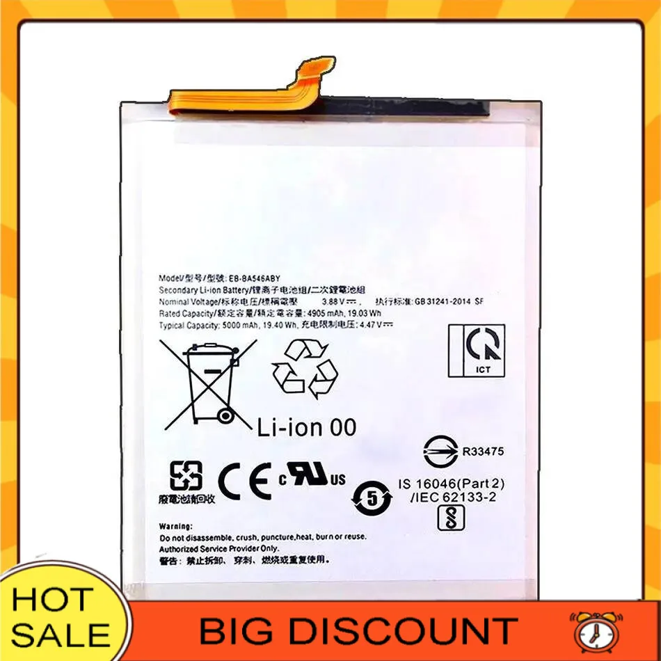 5000Mah Mobile Phone Battery EB-BA546ABY High Performance For Samsung Galaxy A54 5G A546 A34 A346
5000Mah Mobile Phone Battery EB-BA546ABY High Performance For Samsung Galaxy A54 5G A546 A34 A346