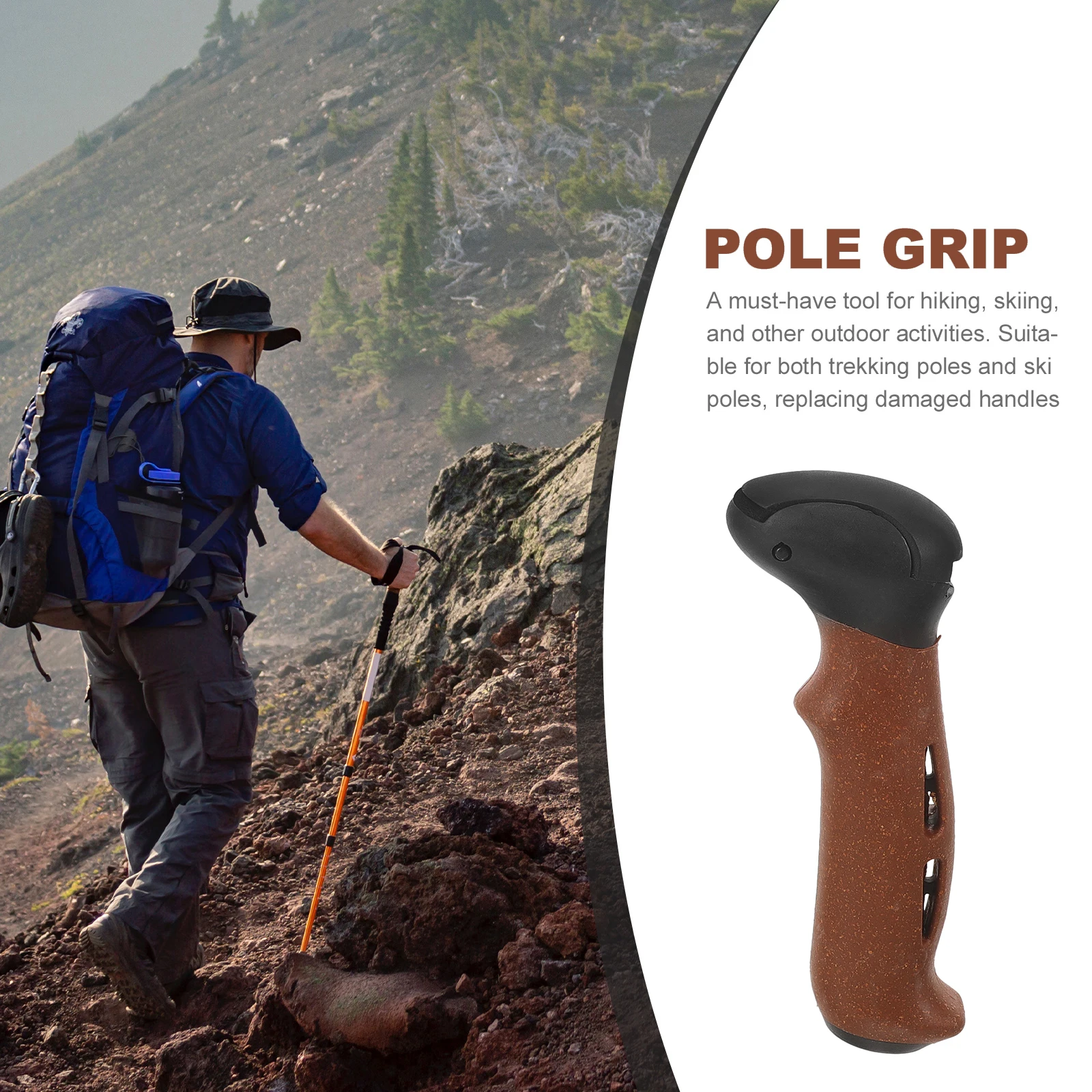 Durable Cork Trekking Pole Handle Grip Replacement Lightweight Walking Stick Accessory for Camping
Durable Cork Trekking Pole Handle Grip Replacement Lightweight Walking Stick Accessory for Camping