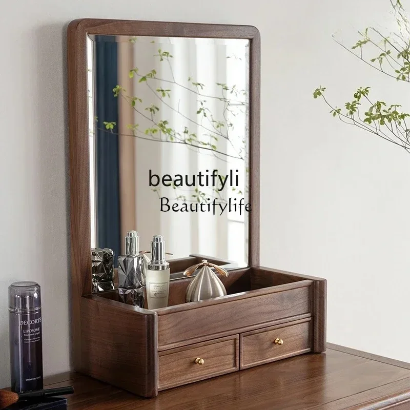 LXNorth American black walnut solid wood vanity mirror storage box integrated light luxury Chinese bedroom dresser mirSSS
LXNorth American black walnut solid wood vanity mirror storage box integrated light luxury Chinese bedroom dresser mirSSS