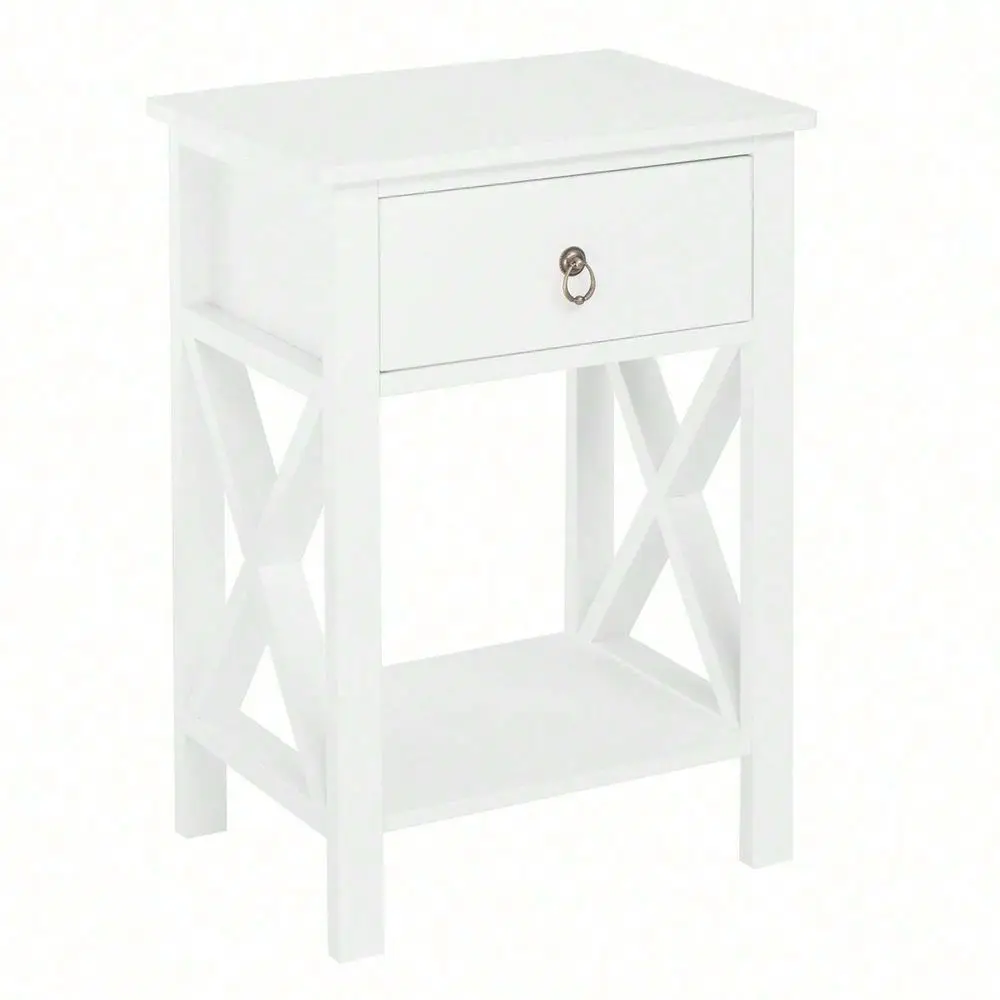 Nightstand End Table Side Table With 1 Drawer And Storage Shelf White
Nightstand End Table Side Table With 1 Drawer And Storage Shelf White