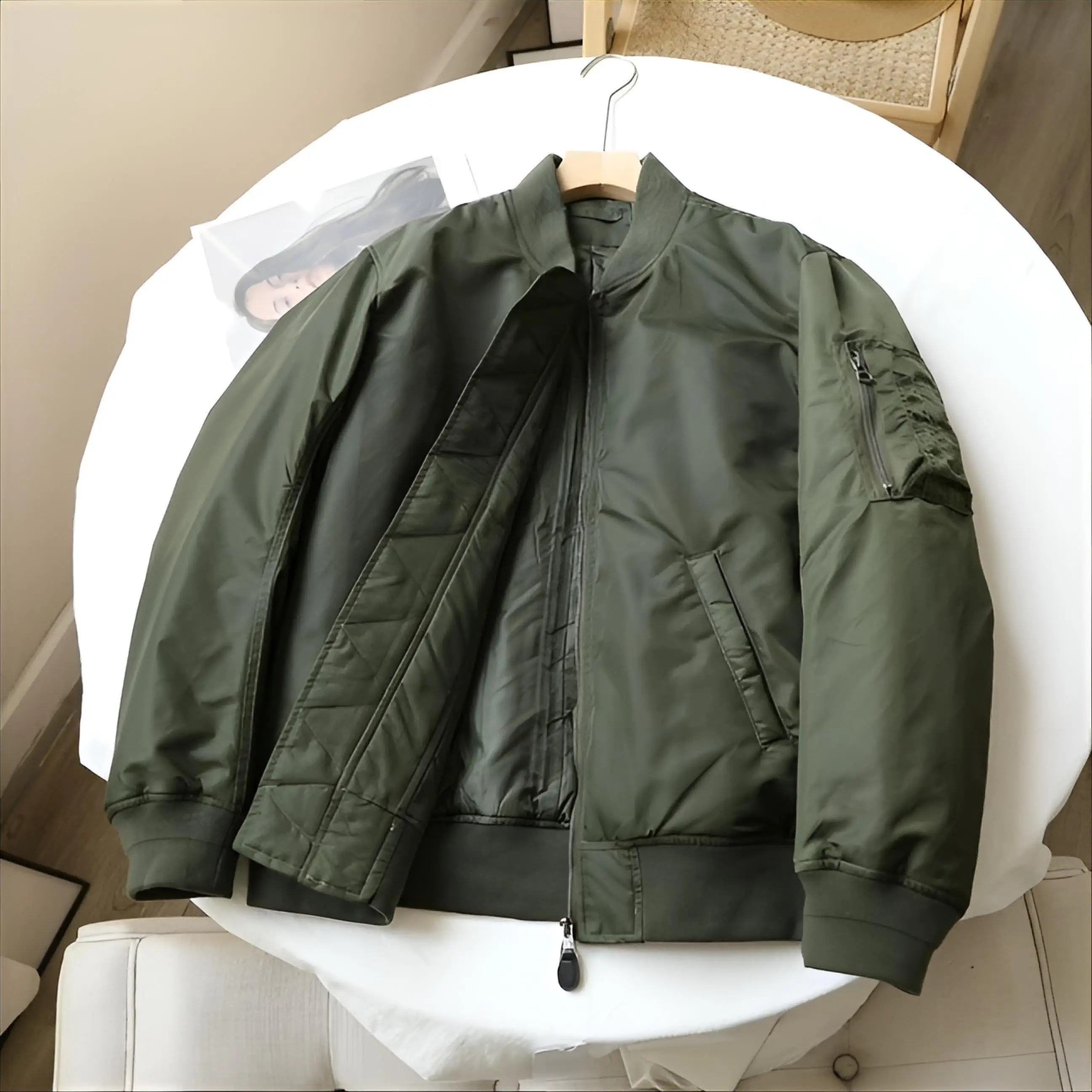 Jacket Coat Long Mens Bomber Flight Air Aviation Aviator Military Black Collar Zip-Up Padded Fleeced Warm Winter Uniform Fashion
Jacket Coat Long Mens Bomber Flight Air Aviation Aviator Military Black Collar Zip-Up Padded Fleeced Warm Winter Uniform Fashion