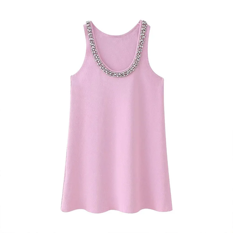 Summer Women's Round Neck Sleeveless Knit Dress 2024 New Casual Fashion Classic Slim Sexy Elegant Mini Dresses
Summer Women's Round Neck Sleeveless Knit Dress 2024 New Casual Fashion Classic Slim Sexy Elegant Mini Dresses
