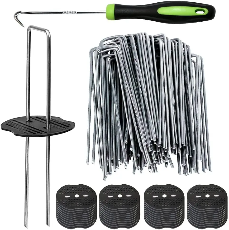 50Pcs 6 Inch U-Shaped Garden Stakes + 50Pcs Gaskets, Heavy Duty Galvanized Landscape Pins for Weed Barrier, Sod, Fabric, Turf
50Pcs 6 Inch U-Shaped Garden Stakes + 50Pcs Gaskets, Heavy Duty Galvanized Landscape Pins for Weed Barrier, Sod, Fabric, Turf