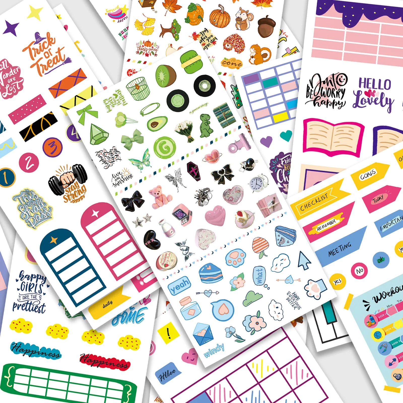 Набор из 12 креативных планировщиков с наклейками для мобильных телефонов, стаканов для воды и других предметов.
Набор из 12 креативных планировщиков с наклейками для мобильных телефонов, стаканов для воды и других предметов.