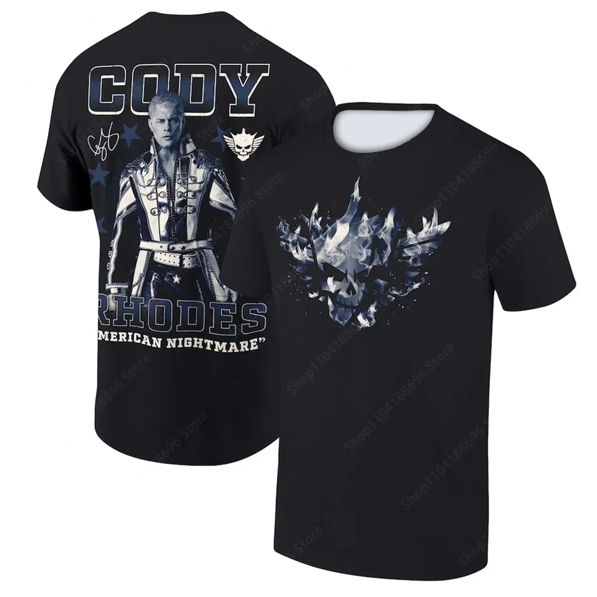 3D T-Shirt for men WWE Cody Rhodes Crowned Skull Wrestler's top fashion Retro style Men's and women's round neck T-shirt
3D T-Shirt for men WWE Cody Rhodes Crowned Skull Wrestler's top fashion Retro style Men's and women's round neck T-shirt