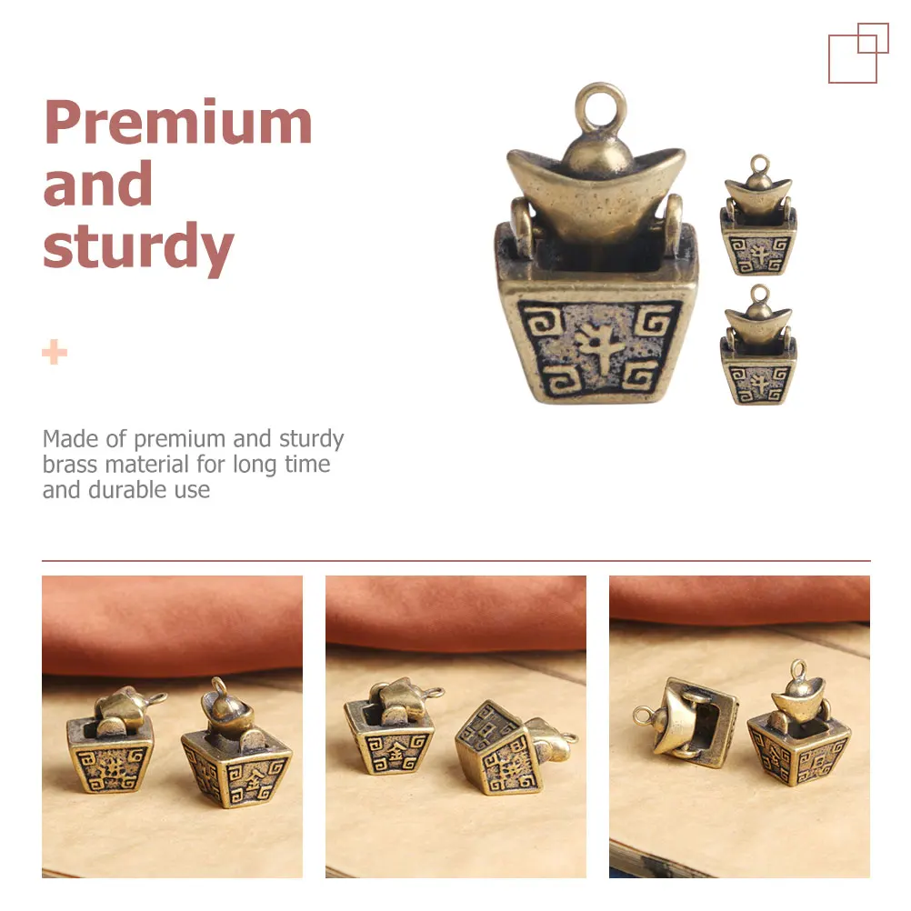 3 Pcs Yuanbao Keychain Pendant Office Ornament Hanging Decorations Brass Vintage Charms Pendents
3 Pcs Yuanbao Keychain Pendant Office Ornament Hanging Decorations Brass Vintage Charms Pendents