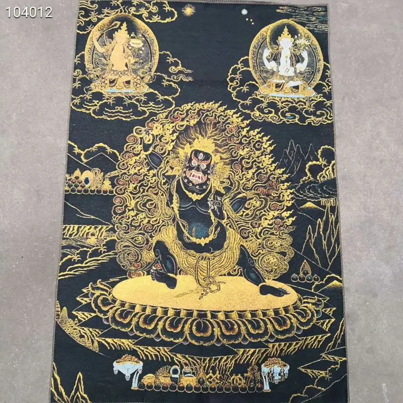 Tibet Tangka Fabric Silk Mahākāla Hanging Painting Single-Sided Embroidered Painting Home Middle Hall Painting Decorative Painti
Tibet Tangka Fabric Silk Mahākāla Hanging Painting Single-Sided Embroidered Painting Home Middle Hall Painting Decorative Painti