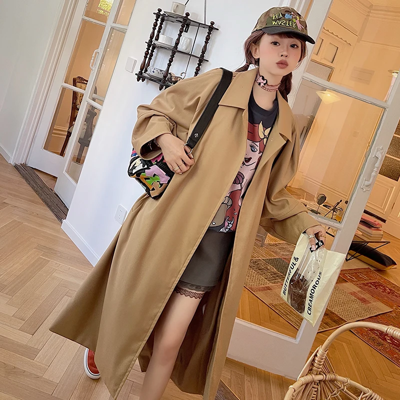 Vimas Classic Khaki Windbreaker Women's Long Coat Lazy Style Commute Fashion Summer Collection Single Button Closure
Vimas Classic Khaki Windbreaker Women's Long Coat Lazy Style Commute Fashion Summer Collection Single Button Closure