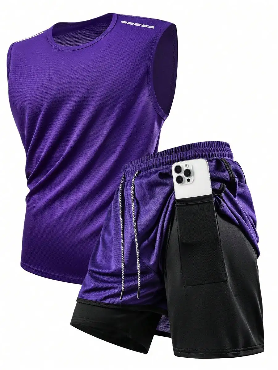 Men 2pcs Sports Set Sleeveless Tank Top And Shorts For Running Fitness Training
Men 2pcs Sports Set Sleeveless Tank Top And Shorts For Running Fitness Training