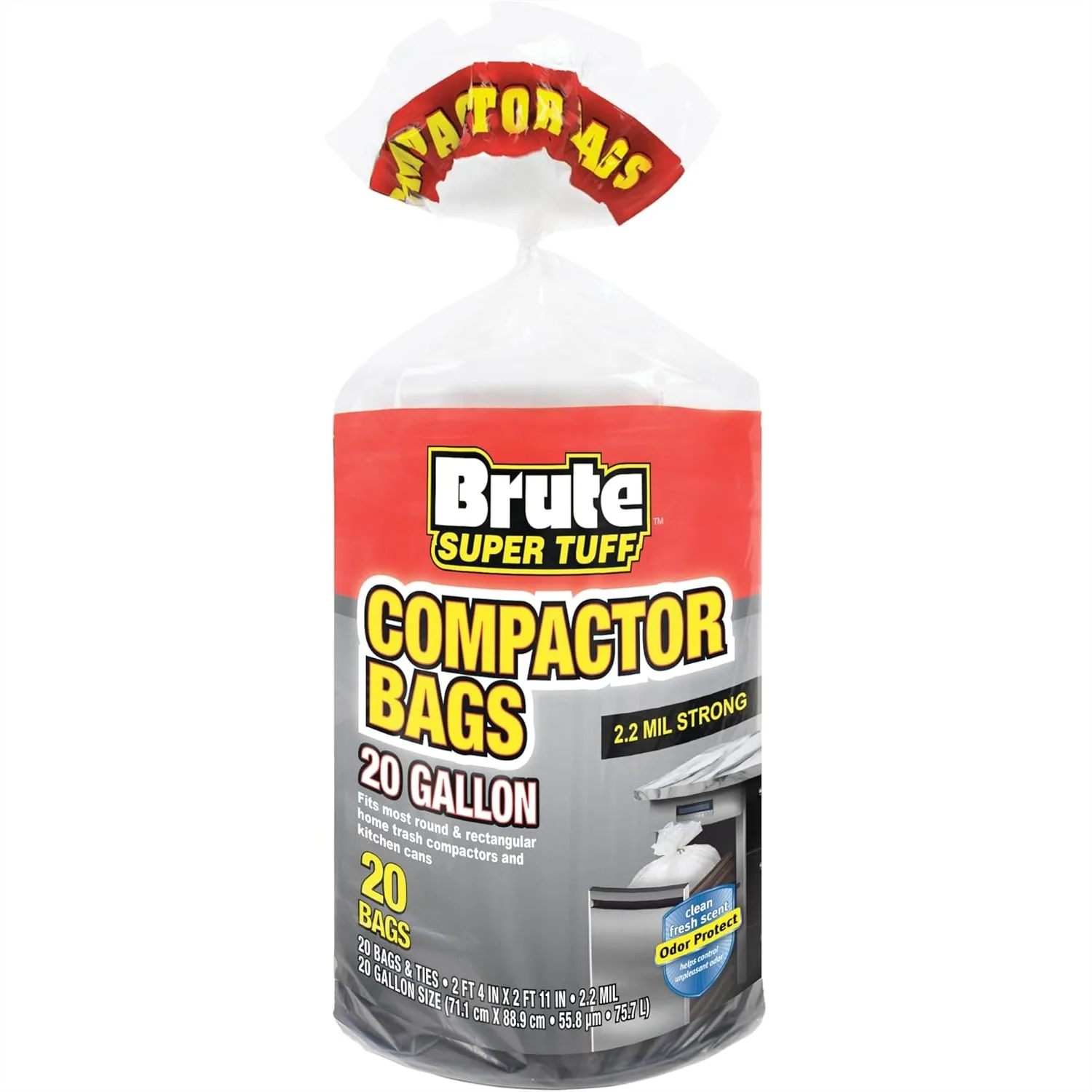 Heavy Duty 2.2 MIL Kitchen Compactor Bags with Odor Protection, Twist Tie Closure, 20 Gallon, 20 Count
Heavy Duty 2.2 MIL Kitchen Compactor Bags with Odor Protection, Twist Tie Closure, 20 Gallon, 20 Count