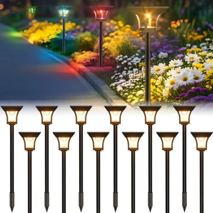 RGBCW Solar Pathway Outdoor Lights, 3 Lighting Modes Solar LED Garden Lights, IP65 Waterproof Outside Solar Powered Landscape L
RGBCW Solar Pathway Outdoor Lights, 3 Lighting Modes Solar LED Garden Lights, IP65 Waterproof Outside Solar Powered Landscape L