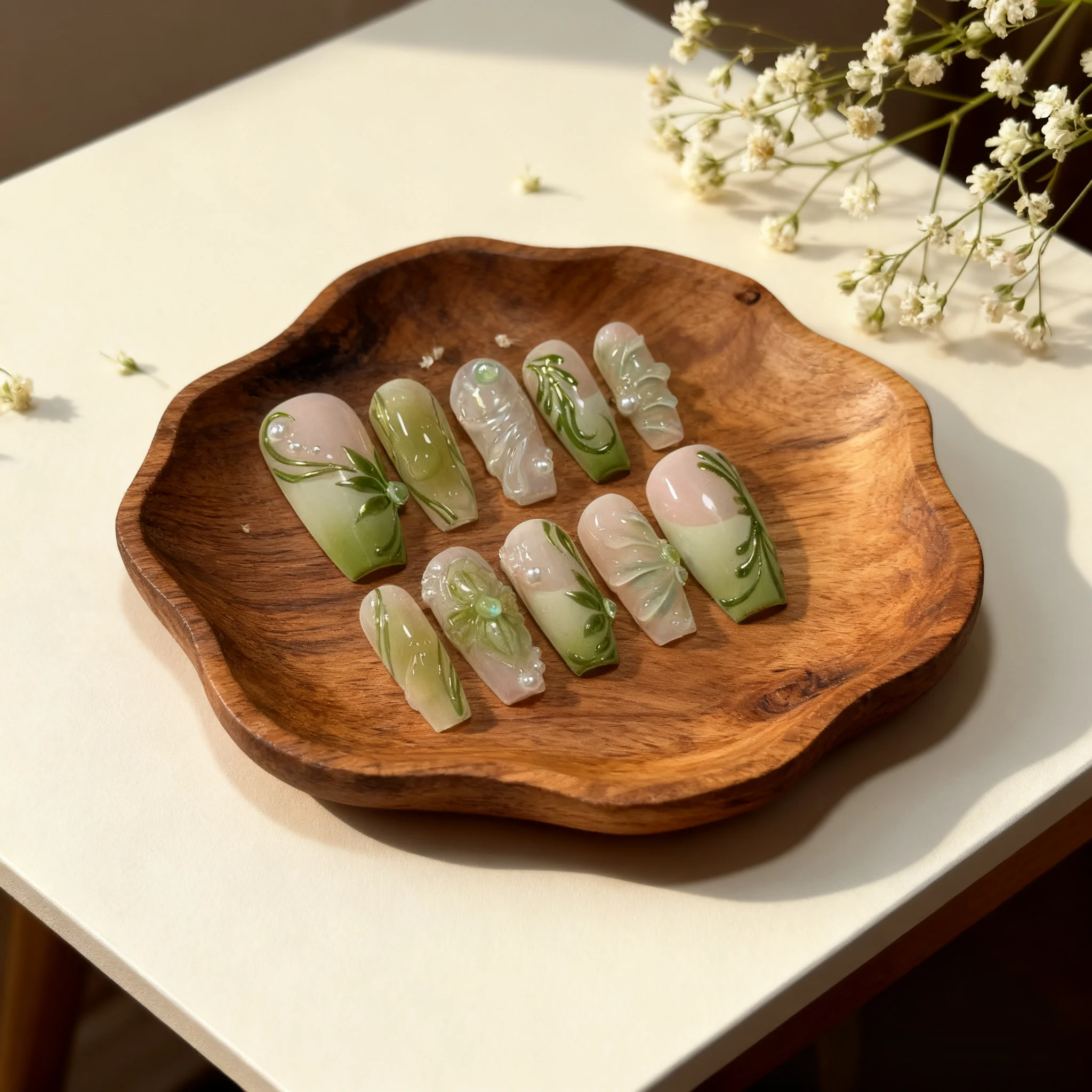 24 шт., зеленые накладные ногти с французским кончиком, длинные накладные ногти в виде гроба балерины для женщин, весна-лето, съемные накладные ногти
24 шт., зеленые накладные ногти с французским кончиком, длинные накладные ногти в виде гроба балерины для женщин, весна-лето, съемные накладные ногти