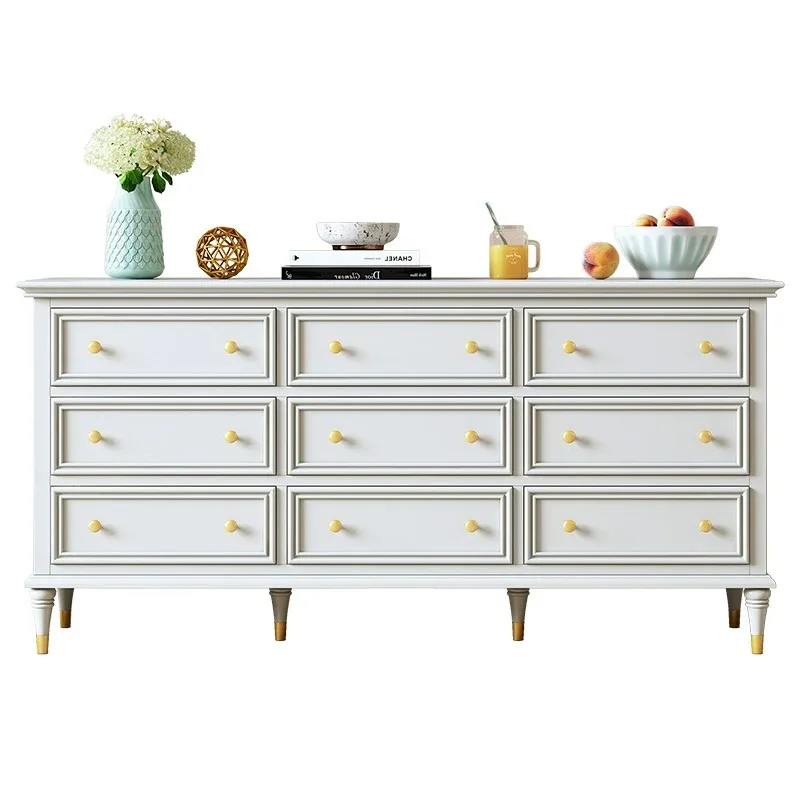 American solid wood 5789 chest bedroom white cabinet against the wall light luxury French bedside storage
American solid wood 5789 chest bedroom white cabinet against the wall light luxury French bedside storage