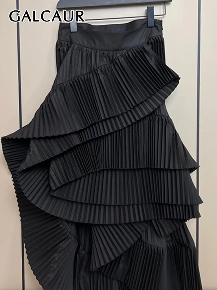 GALCAUR Autumn Spliced Ruffles Casual Loose Skirt For Women High Waist Irregular Hem Solid Asymmetrical Midi Skirts Female 2023
GALCAUR Autumn Spliced Ruffles Casual Loose Skirt For Women High Waist Irregular Hem Solid Asymmetrical Midi Skirts Female 2023