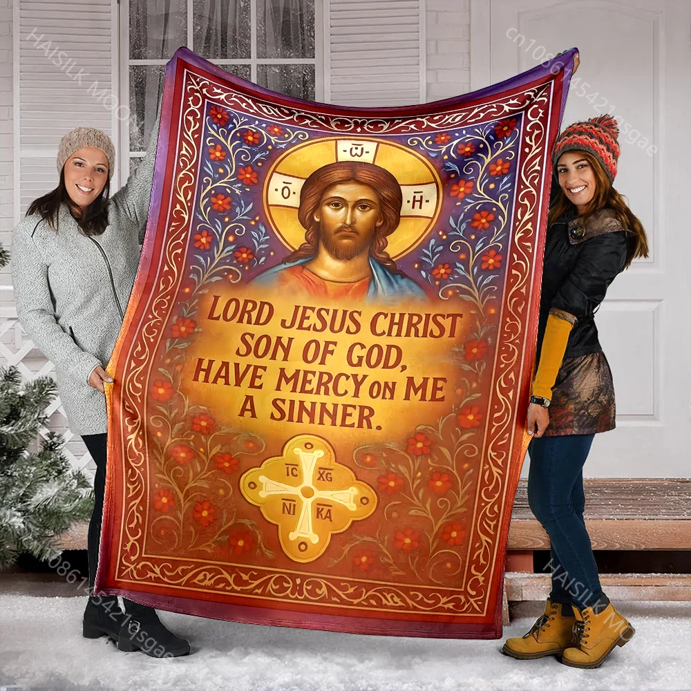 1PC Jesus icon with red patterns print blanket Prayer blankets for believers suitable for home sofa camping travel car
1PC Jesus icon with red patterns print blanket Prayer blankets for believers suitable for home sofa camping travel car