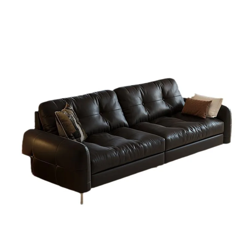 Italian retro small apartment sofa living room retro style leather art straight row sofa
Italian retro small apartment sofa living room retro style leather art straight row sofa