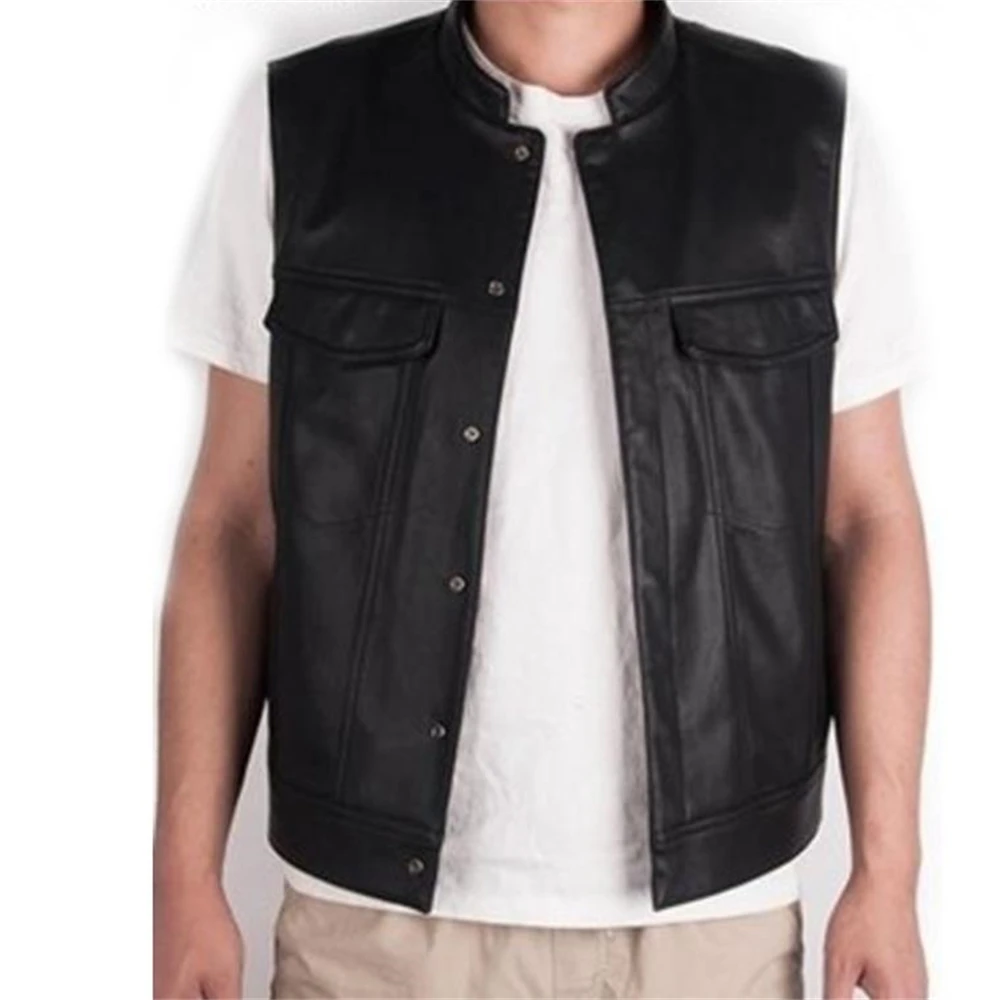 New Fashion Leather Rock Punk Vest Cosplay Costume Black Color Motorcycle Sleeveless Jacket Pu Outerwear Overcoat S-5xl Gilet
New Fashion Leather Rock Punk Vest Cosplay Costume Black Color Motorcycle Sleeveless Jacket Pu Outerwear Overcoat S-5xl Gilet