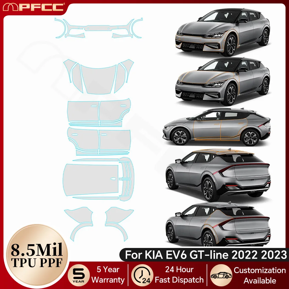 8.5Mil TPU Paint Protection Film Pre-cut PPF For KIA EV6 GT-line 2022 2023 Car Body Anti-scratch Clear Bra Resistant Cover Kit
8.5Mil TPU Paint Protection Film Pre-cut PPF For KIA EV6 GT-line 2022 2023 Car Body Anti-scratch Clear Bra Resistant Cover Kit