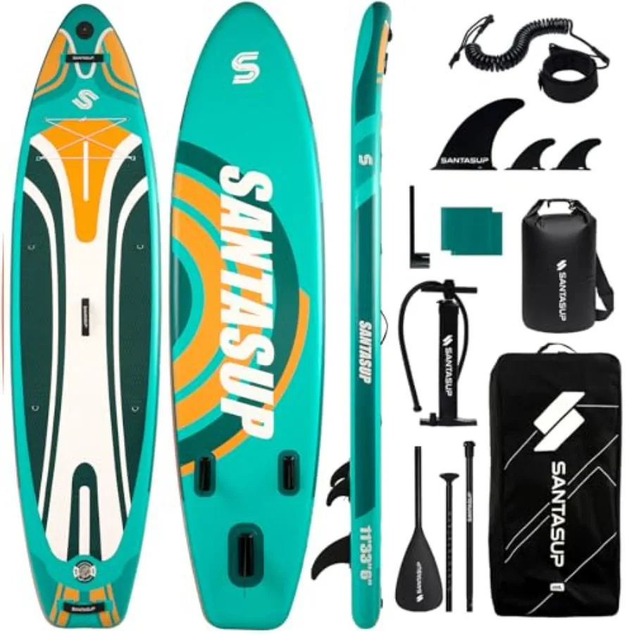Inflatable SUP for adults and youth, 10'6/11' wide, durable PVC, blue, ultra-stable with anti-slip EVA deck and full accessory
Inflatable SUP for adults and youth, 10'6/11' wide, durable PVC, blue, ultra-stable with anti-slip EVA deck and full accessory