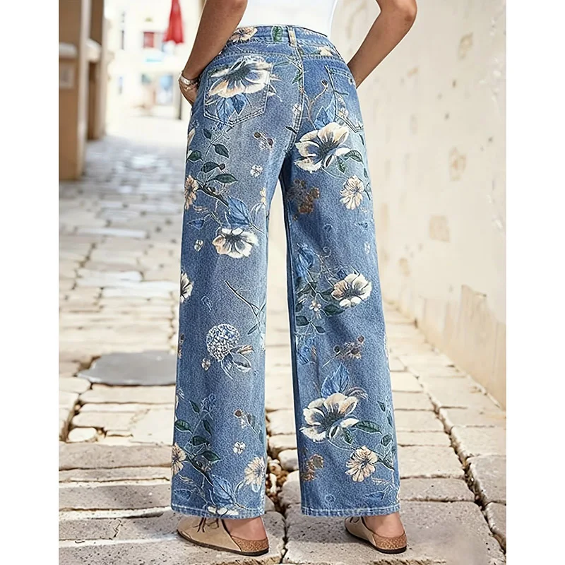 Lady Classic Fashion Printed High Waist Thin Jeans Pants Hot Sale Women Straight Leg Denim Trousers Girls Daily Wide Leg Pants
Lady Classic Fashion Printed High Waist Thin Jeans Pants Hot Sale Women Straight Leg Denim Trousers Girls Daily Wide Leg Pants
