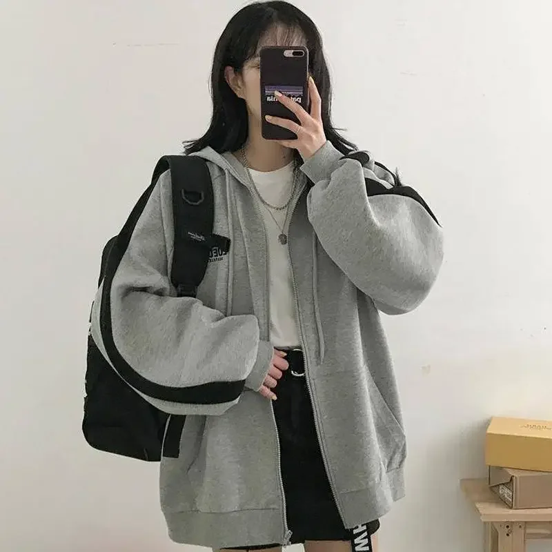 Spring Hooded Sweatshirt Women Student 2025 New Harajuku Style Loose Sports Long-sleeved Top Spliced women Jacket
Spring Hooded Sweatshirt Women Student 2025 New Harajuku Style Loose Sports Long-sleeved Top Spliced women Jacket