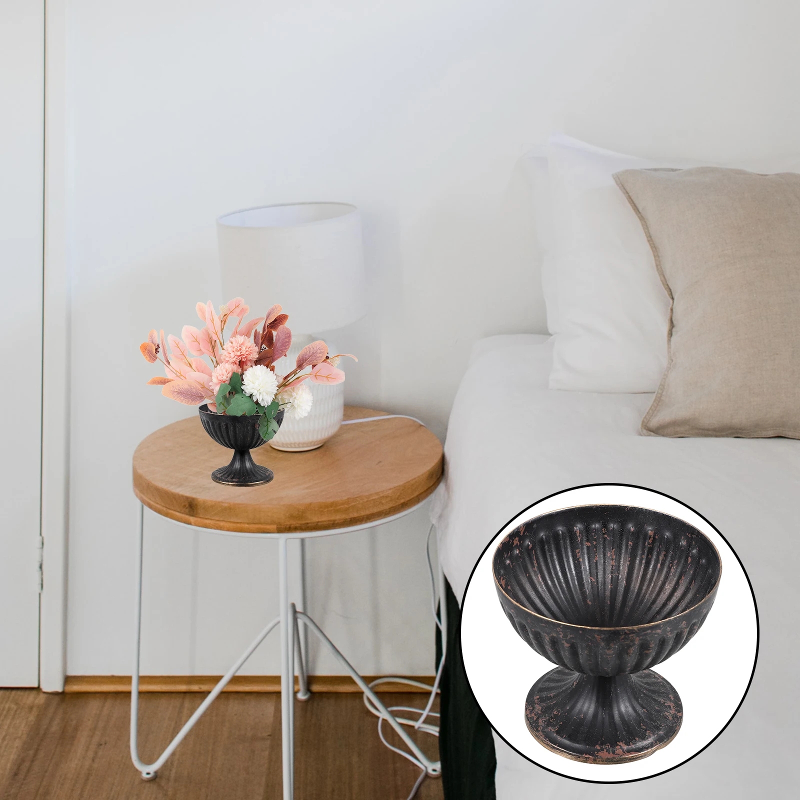 Vintage Wrought Iron Vase Urn Decorative Flower Pot Garden Jug Wedding Table Metal Container Retro 
Vintage Wrought Iron Vase Urn Decorative Flower Pot Garden Jug Wedding Table Metal Container Retro