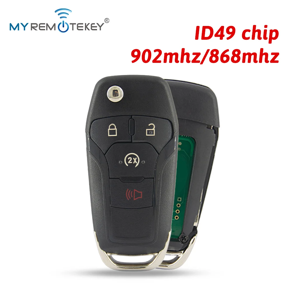 FCC N5F-A08TDA 4 button flip remote key 902mhz / 868mhz with ID49 chip for 2015-2021 Ford F-Series Raptor Ranger PN 164-R8134
FCC N5F-A08TDA 4 button flip remote key 902mhz / 868mhz with ID49 chip for 2015-2021 Ford F-Series Raptor Ranger PN 164-R8134