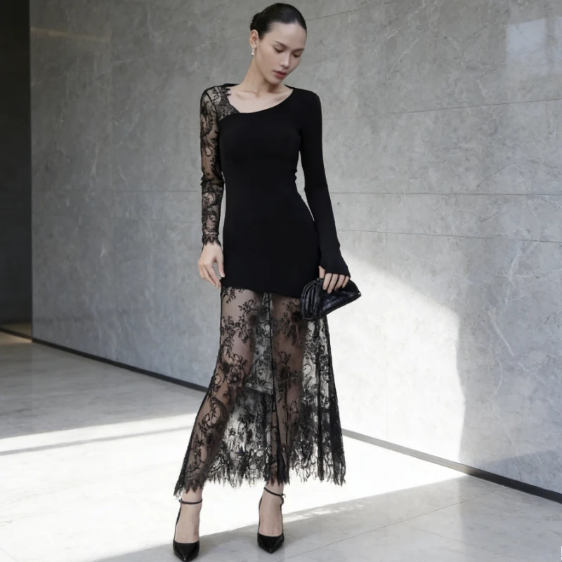 Tsiisd Fashion Sexy Lace Print Long Dress Women See-Through Elegance Patchwork High-Waist 2026 Party Evening Dress Female Dress
Tsiisd Fashion Sexy Lace Print Long Dress Women See-Through Elegance Patchwork High-Waist 2026 Party Evening Dress Female Dress