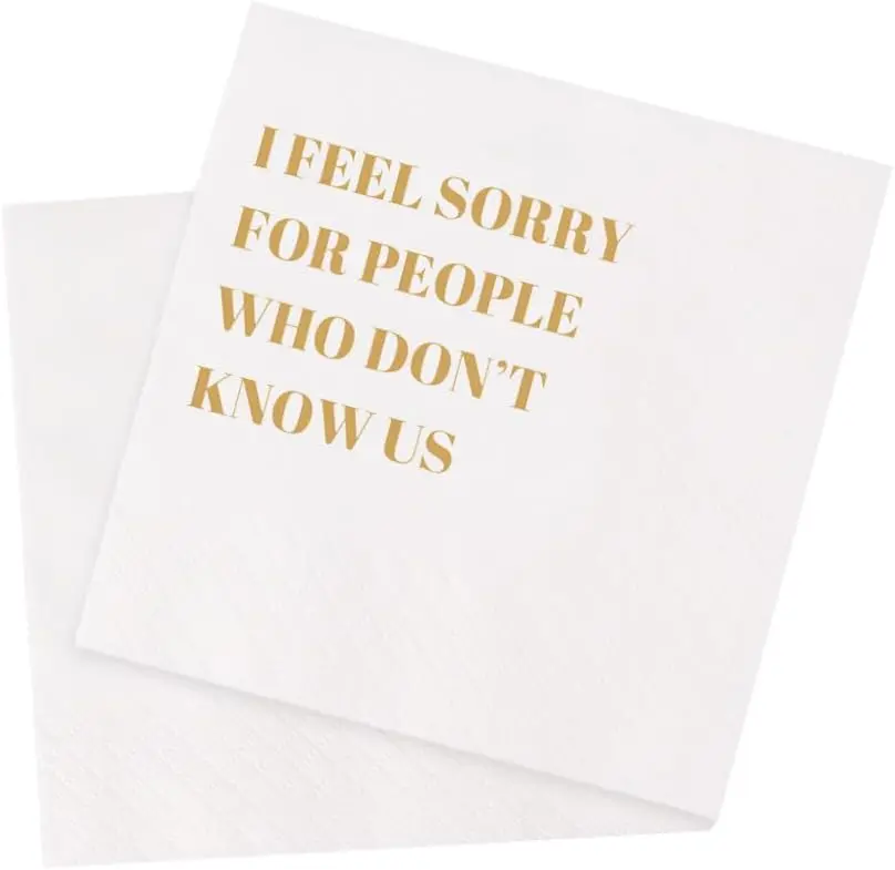 Funny Cocktail Napkins 100Pcs Disposable Paper Party Napkins 4.5 x 4.5 Two-ply with Saying
Funny Cocktail Napkins 100Pcs Disposable Paper Party Napkins 4.5 x 4.5 Two-ply with Saying