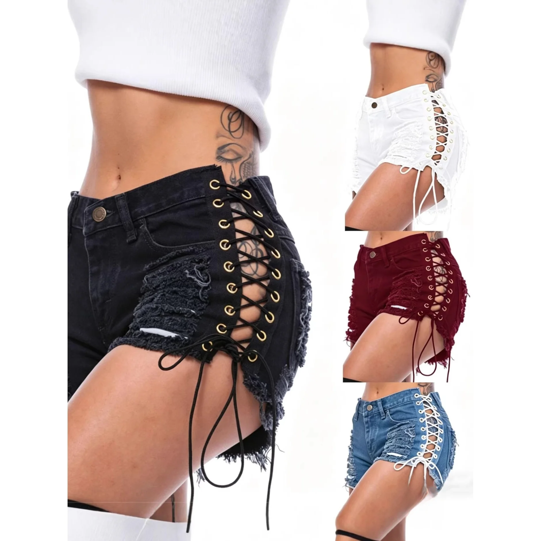 Women's Sexy Hole Denim Jeans Club Night Chicken Eye Bandage Ripped Jeans Low Waist Loose Fit Trendy Jeans Spring Season
Women's Sexy Hole Denim Jeans Club Night Chicken Eye Bandage Ripped Jeans Low Waist Loose Fit Trendy Jeans Spring Season